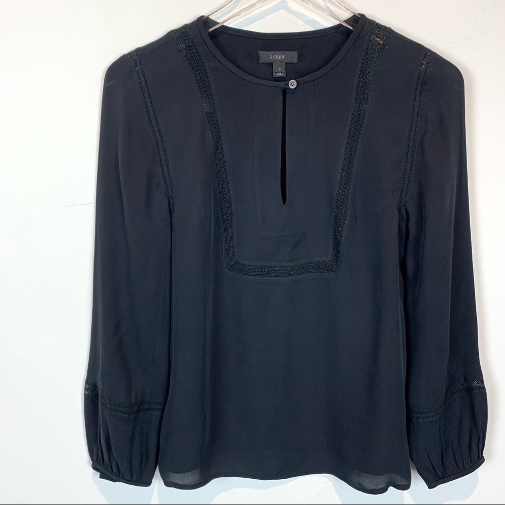 J. Crew Silk Black Blouse size 0